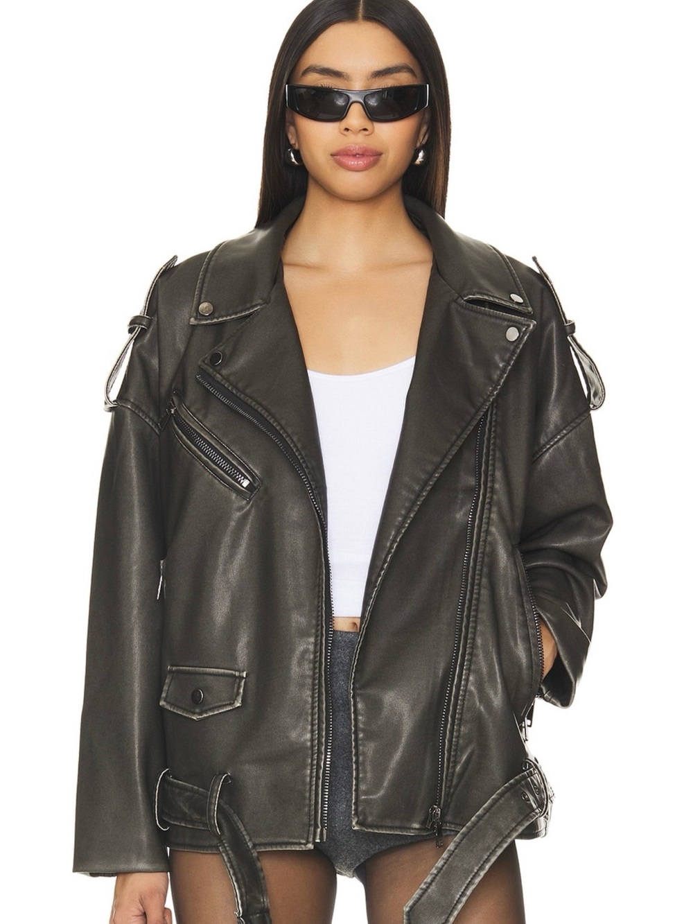 Lioness | Ace Biker Jacket in Charcoal | Medium